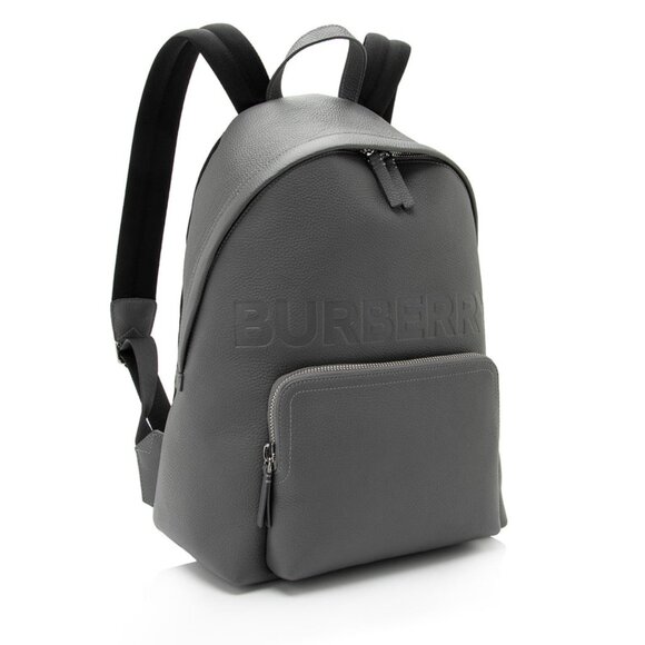 NWT Authentic Burberry Grey Leather Embossed Abbeydale Backpack Bag - Picture 11 of 11
